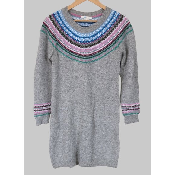 Boden Knit Fair Isle Sweater Dress Womens Size 6 Wool Blend Holiday Winter - Picture 1 of 8